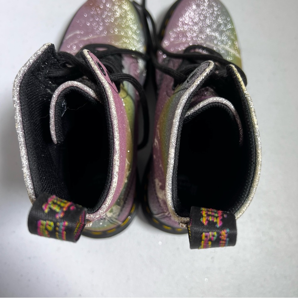 Doc Martens Pascal Rainbow Glitter Combat Boots S… - image 8